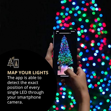 Twinkly - TWS600STP 600 RGB-Multicolor LED Lichterkette - App-gesteuerte LED Weihnachtsbeleuchtung mit schwarzem Kabel (48m) - Unterstützt IoT & Razer Chroma - Dekorationen für Innen- und Außenbereich - 3