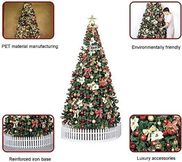 Weihnachtsdekorationen, Weihnachtsbaumdekorationen, künstliche hochwertige angelenkte fichte weihnachtsbäume, led leuchten verzierungen metallhalter urlaub dekorationen (Farbe: grün, Größe: 6 Fuß (180 - 2
