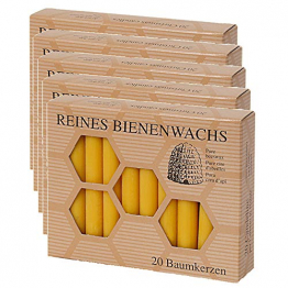 100% Bienenwachs Baumkerzen (100 Stk.) Christbaumkerzen - 1