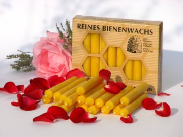 2 Pakete BAUMKERZEN aus 100% Imker BIENENWACHS - 40 Christbaum Kerzen aus der Schwarzwälder Kerzenmanufaktur. Höhe 10 cm - 3