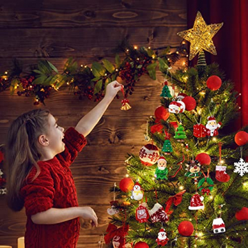 24Stk. Weihnachtsbaumschmuck Weihnachtsanhänger Miniatur Baumschmuck Weihnachten Schneemann Weihnachtsmann Rentier hängend Weihnachtsornamente für Weihnachten Dekoration Adventskalender zum Befüllen - 5