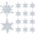 36 Stück Schneeflocken Weihnachten Deko Anhänger, Kunststoff Weihnachtsbaumschmuck Set Schneeflockendeko für Weihnachtsbaum Glitzer Christbaumschmuck Silber - 1