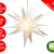 3D Leuchtstern inkl. warm-weißer LED Beleuchtung | Weihnachtsstern Advent Stern Deko beleuchtet | für Innen und Außen geeignet | mit Timerfunktion | Ø35cm (Weiß) - 2