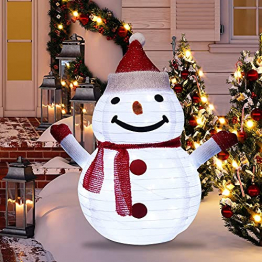 40 LED Weihnachtsmann Schneemann Laterne Stabil Weihnachten Außenlaterne IP65 Wasserdicht Weihnachtsbeleuchtung Outdoor für Außendekoration Weihnachtsgartens (Ohne Akku) - 1