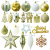 88PCS Weihnachtskugeln Ornamente für Weihnachtsbaum, zarte Weihnachtsdekoration Kugeln Bastelset Bruchsichere Kunststoff weihnachtsbaumschmuck Kugeln Kit für Neujahrsfeier Hochzeitsfeier (Gold+Weißen) - 2