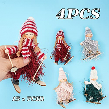 ABSDON 4PCS Weihnachtswichtel Figuren Weihnachtswichtel Weihnachten Deko Figur Wichtelfiguren Wichtel-Anhänger für den Weihnachtsbaum Weihnachten Weihnachtskranz Geschenken Dekoration - 2