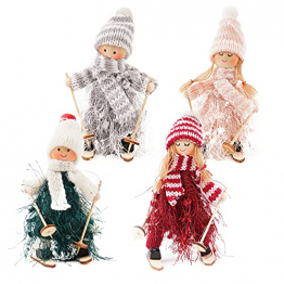 ABSDON 4PCS Weihnachtswichtel Figuren Weihnachtswichtel Weihnachten Deko Figur Wichtelfiguren Wichtel-Anhänger für den Weihnachtsbaum Weihnachten Weihnachtskranz Geschenken Dekoration - 1