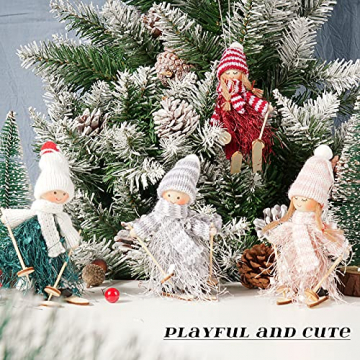 ABSDON 4PCS Weihnachtswichtel Figuren Weihnachtswichtel Weihnachten Deko Figur Wichtelfiguren Wichtel-Anhänger für den Weihnachtsbaum Weihnachten Weihnachtskranz Geschenken Dekoration - 5