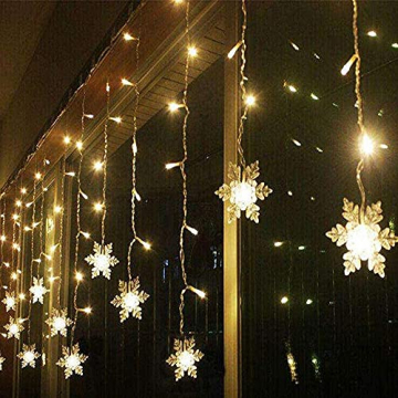 Antrect LED Lichterkette, LED Lichtervorhang Schneeflocke 96er LED Weihnachtsbeleuchtung Fenster mit 8 Modi, IP45 Wasserdicht für Weihnachten Party Fester Deko - 2