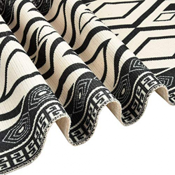 Bateruni Geometrisch Tischläufer, Grau Modern Schwarz Weiß Tischwäsche Matte, Faltenfrei rutschfest Tischband Dekoration für Esszimmer Party Urlaub 35x180cm - 5