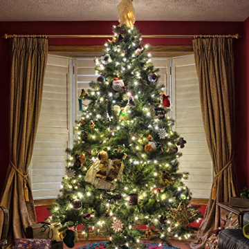 Baummantel Christbaumbeleuchtung mit 10 * 28 LED, Lichterkette Baumbeleuchtung mit Ring, IP44 Spritzwassergeschützt, Außen und Innen Lichterkette für 180CM-250CM Weihnachtsbaum (warm weiße) - 3