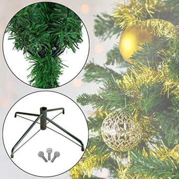 BB Sport Christbaum Weihnachtsbaum 180 cm Mittelgrün PVC Tannenbaum Künstlich Standfuß Klappsystem - 3