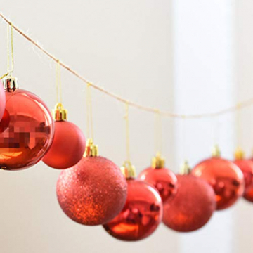 BESPORTBLE 24er Pack Weihnachtskugeln Ornamente Dekoration für Baumhaus Indoor Outdoor Hängekugeln 6cm Rot - 5