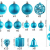 Brubaker 101-teiliges Set Weihnachtskugeln mit Baumspitze Blau Christbaumschmuck - 2