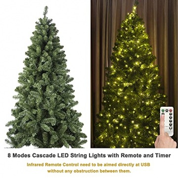 Busybee 210cm Künstlicher Weihnachtsbaum mit beleuchtung 400 LEDs und Ornamenten Reine Champagner-Weihnachtsdekoration, einschließlich voller künstlicher Christbaumkugeln - 2