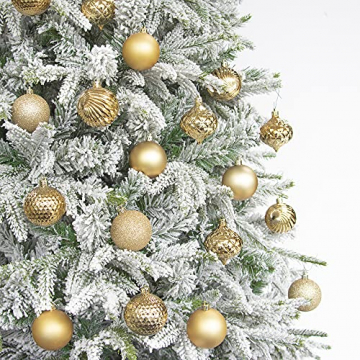 Busybee weihnachtskugeln 34 Stücke 6CM Ornamente für Weihnachtsbaum Gold Christbaumkugeln Weihnachtsdekoration Kugeln - 4