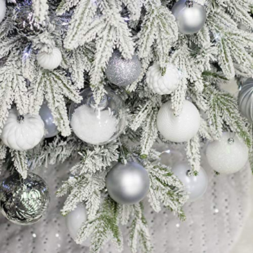 Busybee weihnachtskugeln 34 Stücke 6CM Ornamente für Weihnachtsbaum Weiß Christbaumkugeln Weihnachtsdekoration Kugeln - 5