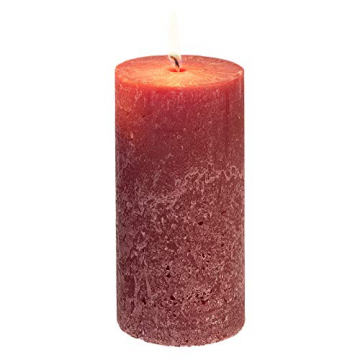 Candelo 4er Set Rustik Kerzen Ambiente Weihnachten - Adventskranz Kerze - Farbe Bordeaux Dunkelrot - 8/10/12/14cm - Stumpenkerze Advent Weihnachtskerze - 4