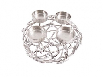 CB Home % Style Adventskranz Kerzenhalter Aluminium Silber Metall Durchmesser 35 cm Weihnachten - 4