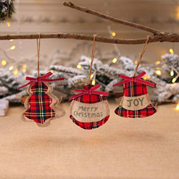 Christbaumanhänger 8 Weihnachtsbaumschmuck Deko-Anhänger aus Filz Christbaum Anhänger Hängende Ornamente, Glocke/ Weihnachtsbaum/Strumpf/Stocking ball formen für weihnachtsbaum anhänger glocke urlaub - 5