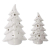 Dekoleidenschaft 2er Set LED Tannen aus Porzellan, Hochglanz weiß, 15 + 19 cm hoch, Tannenbaum beleuchtet, Adventsdeko, Weihnachtsdeko - 3