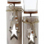 Dekoleidenschaft 2X Windlichtsäule “Stern” aus Holz und Glas, Teelichthalter im Shabby Look, Kerzenständer, Adventsdeko - 2