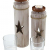 Dekoleidenschaft 2X Windlichtsäule “Stern” aus Holz und Glas, Teelichthalter im Shabby Look, Kerzenständer, Adventsdeko - 3