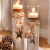Dekoleidenschaft 2X Windlichtsäule “Stern” aus Holz und Glas, Teelichthalter im Shabby Look, Kerzenständer, Adventsdeko - 1