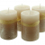 Dekoleidenschaft Wachs-Kerze Champagner, 4er Set, Creme & Gold, Ø 6 cm, Stumpenkerzen mit Langer Brenndauer, Kerzenset - 4