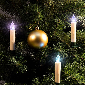 Deuba 30x LED Weihnachtsbaumkerzen kabellos bunt inkl. Batterien Fernbedienung Timer Weihnachtskerzen Christbaumkerzen - 4