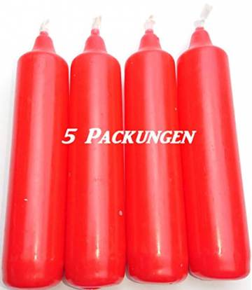Ebersbacher Wachswaren apog Versand 5er Pack Adventskerzen rot ca. 23 x 105 mm (5 x 4 Stück) Weihnachtskerzen, Christbaumkerzen, Pyramidenkerzen, Baumkerzen, Kerzen - 1