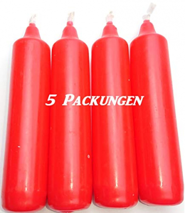 Ebersbacher Wachswaren apog Versand 5er Pack Adventskerzen rot ca. 23 x 105 mm (5 x 4 Stück) Weihnachtskerzen, Christbaumkerzen, Pyramidenkerzen, Baumkerzen, Kerzen - 1