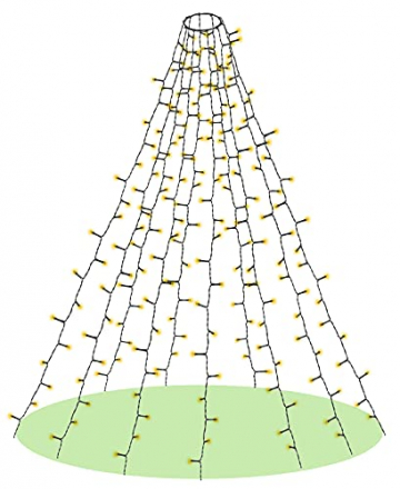 Elegear Lichterkette Weihnachtsbaum Christbaumbeleuchtung mit Ring 400 LEDs 10 Stränge IP44 Weihnachtsbaum-Überwurf-Lichterkette Weihnachtsbeleuchtung Lichterkette für Weihnachtsbaum von 150cm-300cm - 1