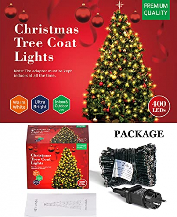 Elegear Lichterkette Weihnachtsbaum Christbaumbeleuchtung mit Ring 400 LEDs 10 Stränge IP44 Weihnachtsbaum-Überwurf-Lichterkette Weihnachtsbeleuchtung Lichterkette für Weihnachtsbaum von 150cm-300cm - 9