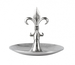 Etagere Lilie Dekoteller Dekoschale Schale - Servierplatte Groß aus Metall Aluminium - Silber Deko Luxus - Tischdeko Hochzeit - Dekoration für Wohnzimmer, Esszimmer oder Küche - 31 cm - 1