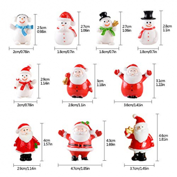 Feelava 30 Stück Weihnachten Miniatur Ornament Kits Mini Xmas Style Figuren Weihnachtsmann Weihnachtsbaum niedlichen Cartoon Xmas Decor für Home Garden Party Decor Desktop Dekoration - 3