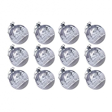 FeiliandaJJ 12Pcs Weihnachtskugeln Transparent Christbaumkugeln Weiss Schneeball Weihnachten Anhänger Kugeln Party Home Hochzeit Deko Ornamente für Weihnachtsbaum (Weiss) - 3