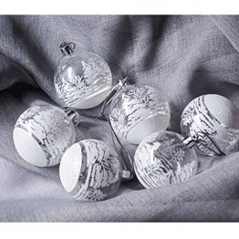 FeiliandaJJ 12Pcs Weihnachtskugeln Transparent Christbaumkugeln Weiss Schneeball Weihnachten Anhänger Kugeln Party Home Hochzeit Deko Ornamente für Weihnachtsbaum (Weiss) - 1