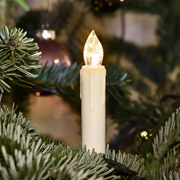 Froadp LED Flammenlose Baumkerzen Warmweiß Mini Weihnachtskerzen Batteriebetriebene Kerzen Satz Christbaumkerzen mit Fernbedienung Kabellos und Clips (30er Pack) - 6