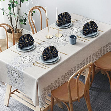 FYY 6er-Set Jacquard Stoffservietten Servietten Stoff Leinenservietten Roseus mit Damast Muster,servietten für Familienessen | Hochzeiten |Cocktail | Küche |Startseite| Erntedankfest/Weihnachten,Blau - 7