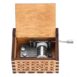 Handkurbel Musikbox Hölzerne Handkurbel Spieluhr Vintage Hand Eingraviert aus Holz Spieluhr(HP) - 1