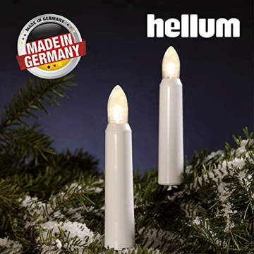 Hellum Lichterkette Made-in-Germany Weihnachtsbaum, Kerzen Lichterkette außen mit Clip, 30 Lichter beleuchtete Länge 2900cm, Kabel grün Schaft weiß, für Außen mit Stecker 843019 - 7
