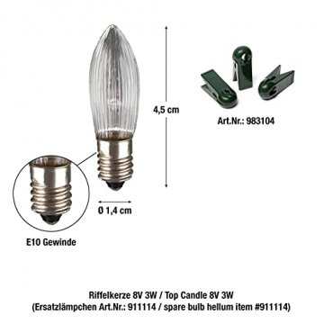 Hellum Lichterkette Made-in-Germany Weihnachtsbaum, Kerzen Lichterkette innen mit Clip, 30 Lichter, beleuchtete Länge 2320cm, Kabel grün Schaft mit Wachstropfen weiß, für Innen mit Stecker 813012 - 4