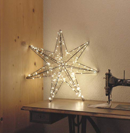 HILIGHT LED Weihnachtsstern mit 150 warmweißen LEDs zum Aufhängen LED Stern 50 cm Silber Weihnachtsdekoration beleuchtet für Innen und Außenbereich Weihnachtsdeko - 1