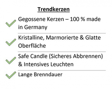 Hochwertige Trendkerzen - Adventskerzen/Stumpenkerzen/Kerzen Weihnachten (Erika, Groß & Schlank: Höhe 13cm / Ø 6cm - 4 Stück) - 3
