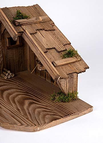 Holz und Gartentrends Weihnachtskrippe Krippe Krippenstall Weihnachten Weihnachtskrippen Tischkrippen Krippenfiguren (Weihnachtskrippe W08) - 5