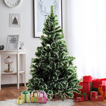 HOMCOM Künstlicher Weihnachtsbaum 1,5 m Christbaum Tannenbaum 416 Äste Metallfuß PET Grün - 3