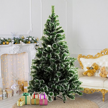 HOMCOM Künstlicher Weihnachtsbaum 1,5 m Christbaum Tannenbaum 416 Äste Metallfuß PET Grün - 4