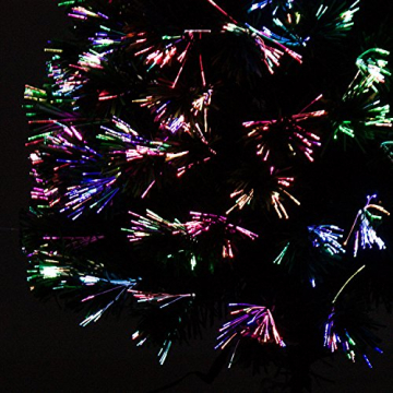 HOMCOM Weihnachtsbaum künstlicher Christbaum Tannenbaum Lichtfaser LED Baum mit Metallständer, Glasfaser-Farbwechsler, grün, 120 cm - 8