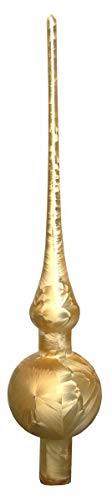 Jack Christbaumspitze Thüringer Glas 28cm Spitze Mundgeblasen Eislack Glanz Matt, Farbe:Gold - 2